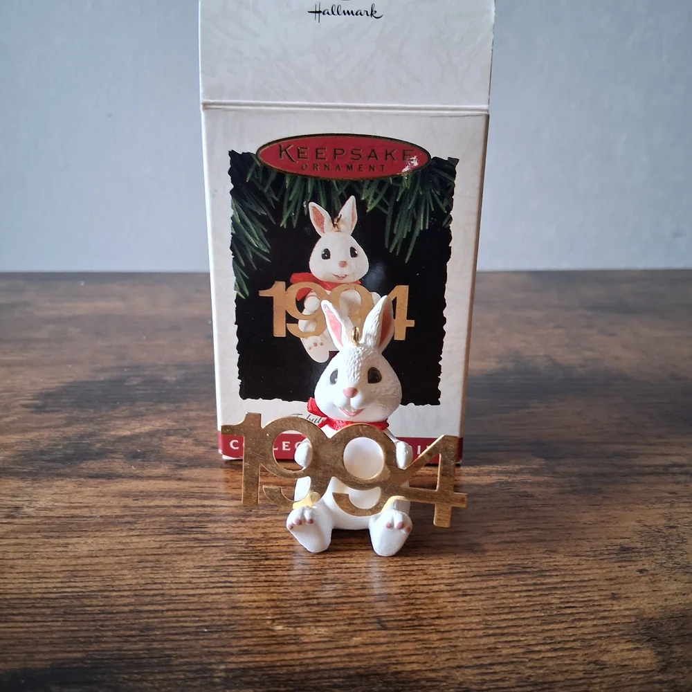 Hallmark Keepsake Bunny Ornament with Gold Accents